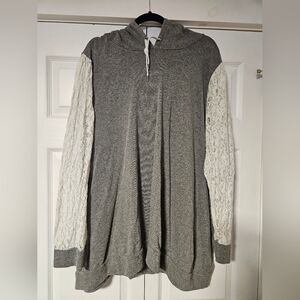 Torrid Classic Fit Cozy Fleece Lace Sleeves Hoodie